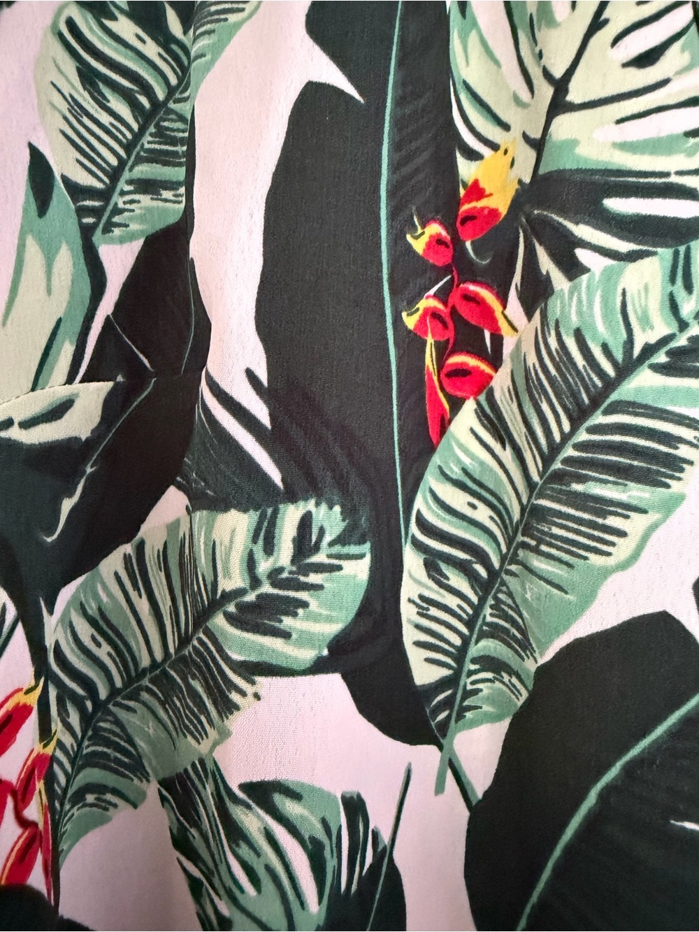 Rachel Zoe Tropical Leaf Beach Coverup — Green, White & Red - Picture 4 of 5
